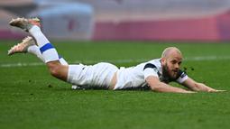 Teemu Pukki. Striker Finlandia yang kini menjalani musim keempatnya bersama Norwich ini telah mencetak 33 gol dari 100 laga bersama Timnas Finlandia. Ia baru saja mematahkan rekor top skor Timnas Finlandia yang sebelumnya dipegang Jari Litmanen dengan 32 gol. (AFP/Pool/Kirill Kudryavtsev)