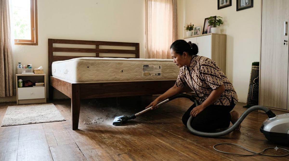 Bersihkan Bagian Sekitar Tempat Tidur