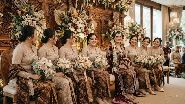 Warna Baju Bridesmaid untuk Pengantin Maroon