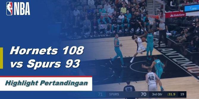 Cuplikan Hasil Pertandingan NBA : Hornets 108 vs Spurs 93