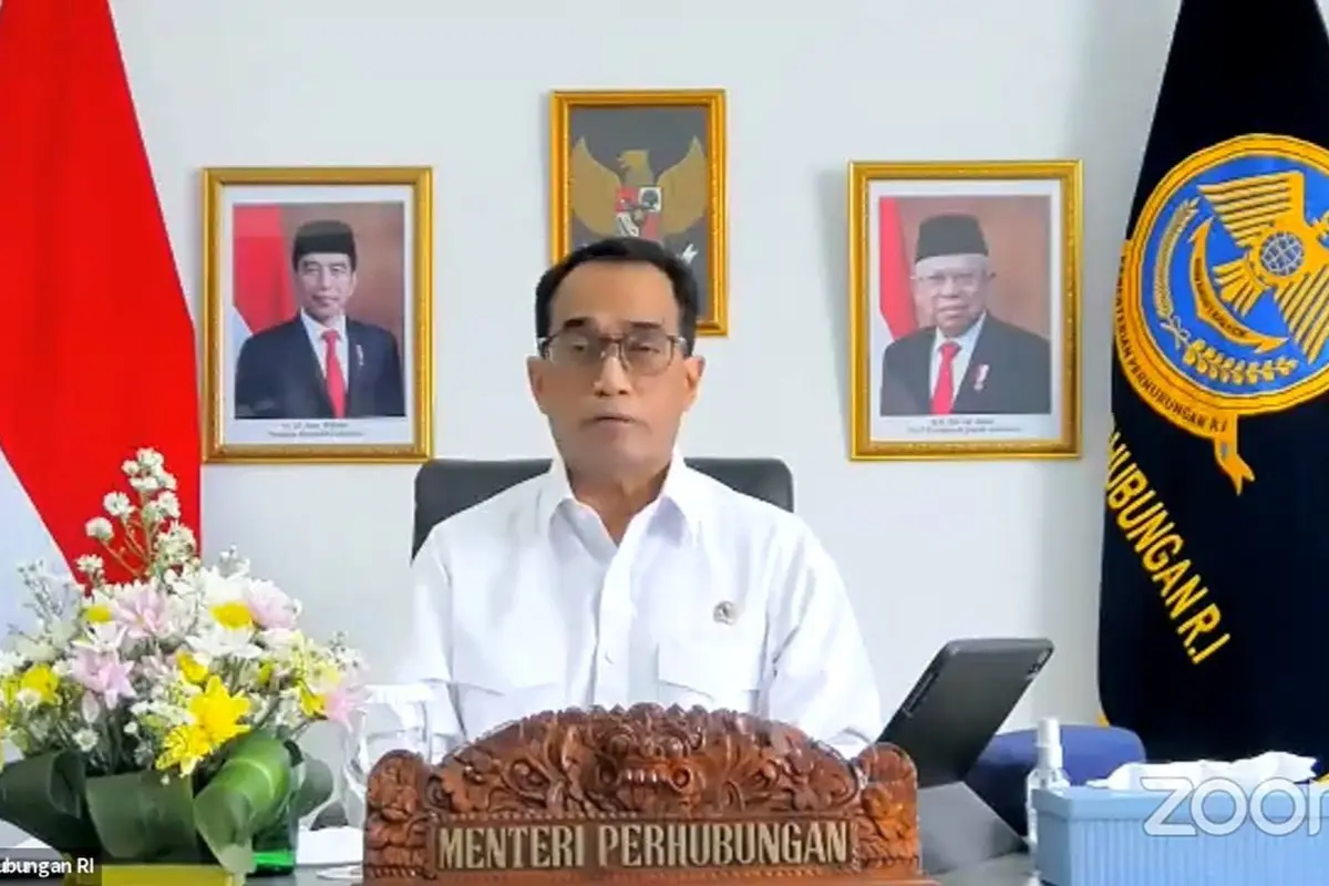 Menteri Perhubungan Budi Karya Sumadi  dalam pembukaan Rapat Umum Anggota INACA, Kamis (18/11/2021).