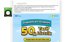 Penelusuran klaim pendaftaran perpanjangan diskon tarif listrik 50 persen sampai April 2025.