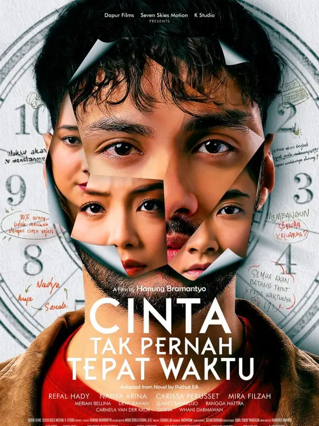 Poster film Cinta Tak Pernah Tepat Waktu. (Foto: Dok. Dapur Film/ K Studio/ Seven Skies Motion)