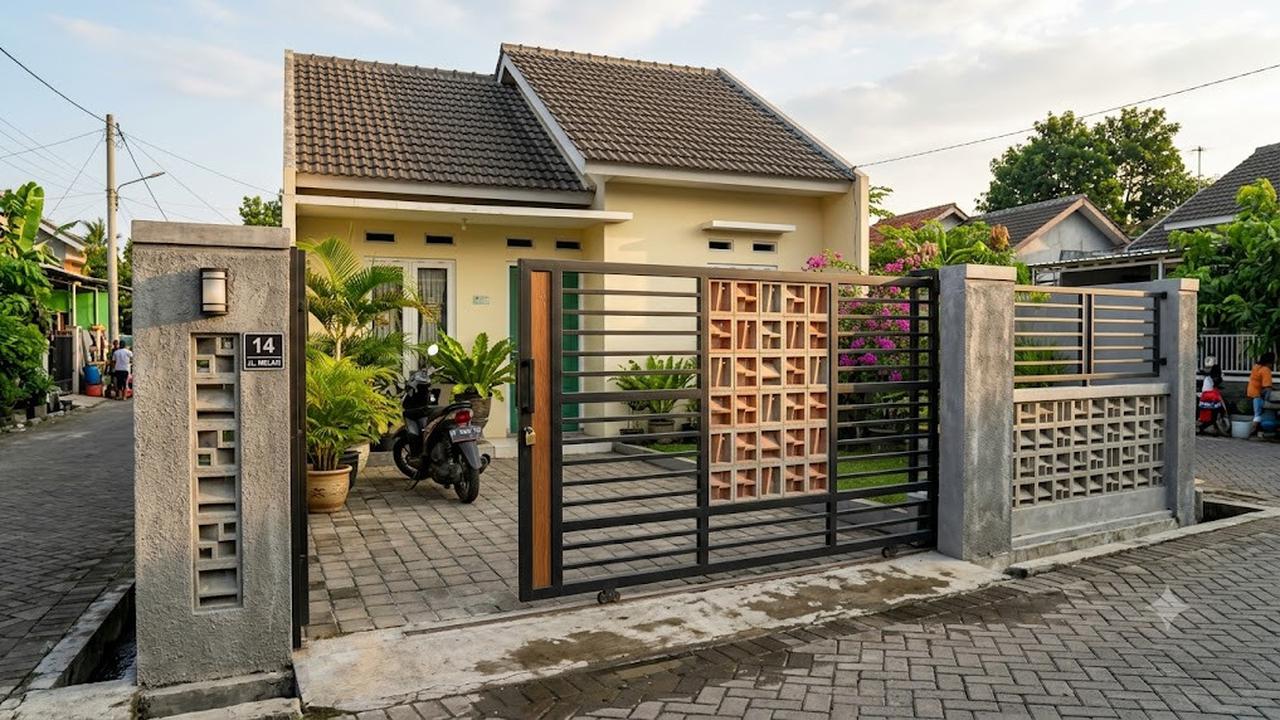 Model Gerbang Besi Hollow untuk Rumah Tipe 36/AI Generated