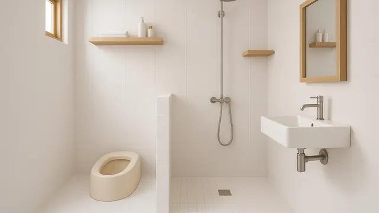 10 Desain Kamar Mandi 1,5 x 1,5 Meter Kloset Jongkok Gaya Jepang Minimalis, Cocok untuk Rumah Mungil