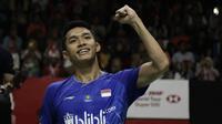 Jonatan Christie di Indonesia Masters 2020. (Bola.com/Yoppy Renato Manalu)