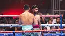 Onadio Leonardo harus mengakui kekalahan dari Bobby Saputra dalam laga Superstar Knockout Vol . 2 di Jakarta International Velodrome, Rawamangun, Jakarta Timur, Sabtu (7/12/2024).