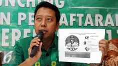 Ketua Umum PPP Romahurmuziy saat konferensi pers di kawasan Jakarta Selatan, Selasa (14/6) PPP membuka pendaftaran calon kepala daerah untuk pilkada serentak 2017. (Liputan6.com/Helmi Afandi)