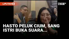 Peluk dan cium Hasto Kristiyanto kepada istri tercinta, Maria Stefani Ekowati terekam lensa reporter Liputan6.com di ruang sidang utama Pengadilan Negeri Tipikor Jakarta.