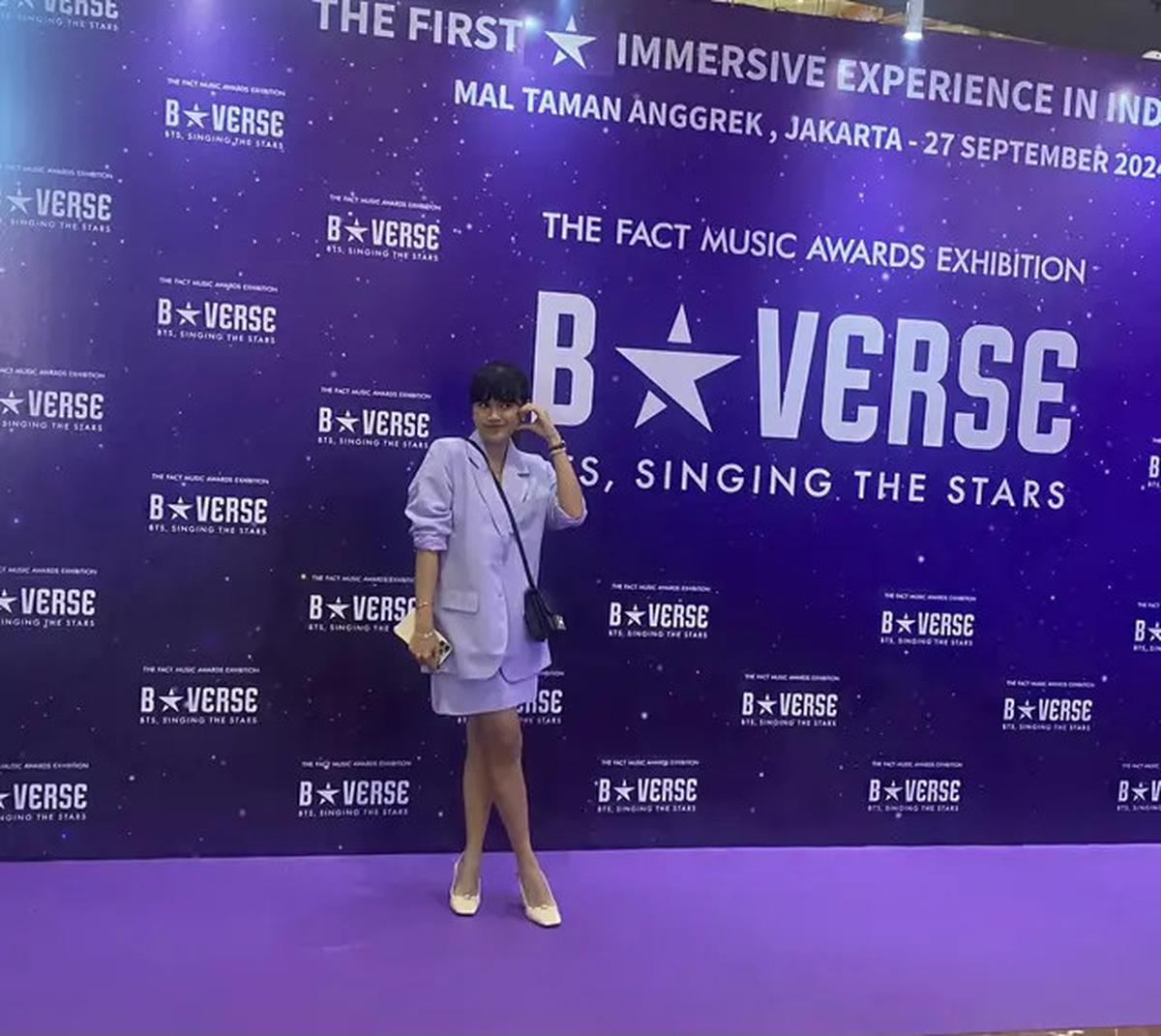 5 Gaya Publik Figur dengan Busana Ungu di Purple Carpet Pameran BTS BSTARVERSE