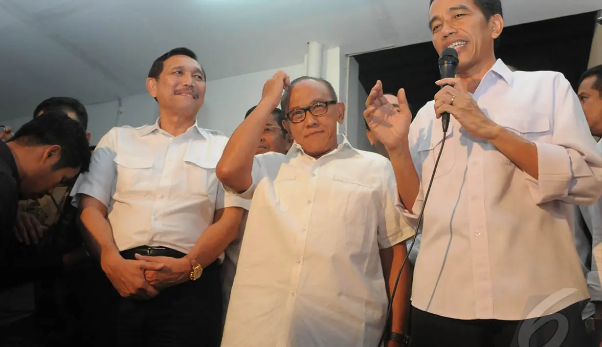 Keduanya bertemu dalam rangka menjajaki koalisi untuk menghadapi pemilu presiden mendatang, Pasar Gembrong, Jakarta Pusat, Selasa (14/5/2014) (Liputan6.com/Herman Zakharia)