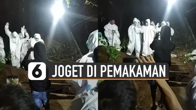Beredar video beberapa petugas pemakaman joget di atas liang kubur.