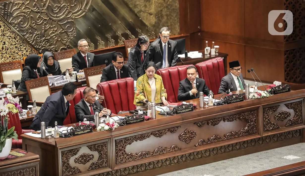 Rapat paripurna tersebut sekaligus digelar dalam rangka untuk penyampaian laporan kinerja selama tahun sidang 2022-2023. (Liputan6.com/Faizal Fanani)