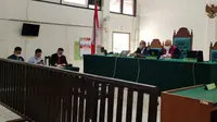 Sidang selebgram Palembang di PN Palembang Sumsel (Liputan6.com / Nefri Inge)