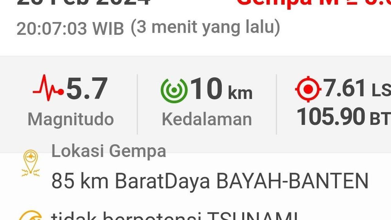 Cerita Warga Lebak Banten Usai Diguncang Gempa 5,7 Magnitudo