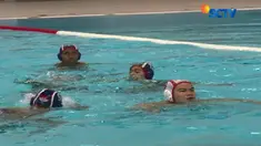 Ketua Kontingen Asian Games Indonesia Komjen Pol Syafruddin mengunjungi Stadion Aquatic di komplek Gelora Bung Karno, Senayan, Jakarta.
