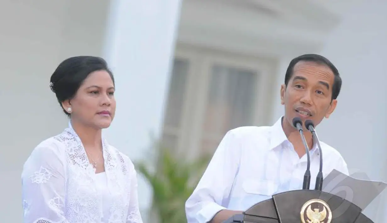 Minggu (26/10/14) menjadi hari bersejarah bagi pemerintahan Jokowi-JK. 34 menteri yang akan bekerja 5 tahun ke depan diumumkan (Liputan6.com/Herman Zakharia) 