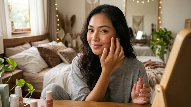Menggunakan liquid blush