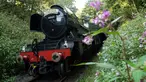 Lokomotif uap Flying Scotsman berjalan di sepanjang jalur East Lancashire Railway dekat stasiun Ramsbottom, Inggris, 5 September 2018. The Flying Scotsman merupakan kereta pertama di Britain yang memiliki kecepatan hingga 100 mil per jam. (OLI SCARFF/AFP)
