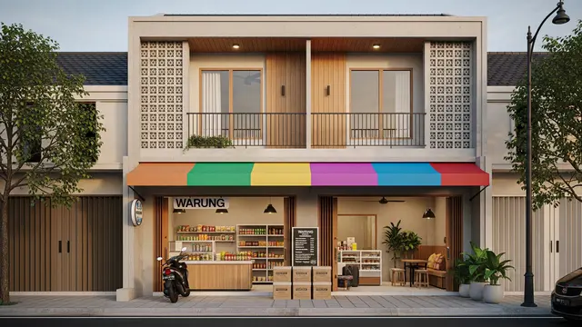 10 Inspirasi Rumah 6x14 dengan Warung Depan, Desain Gabungan Hunian dan Usaha