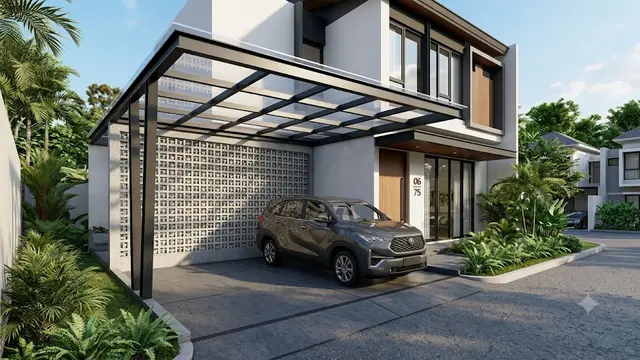 Inspirasi Carport 3x6 Meter dengan Roster Beton
