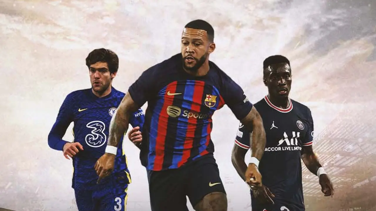 Ilustrasi - Marcos Alonso, Memphis Depay, Idrissa Gueye