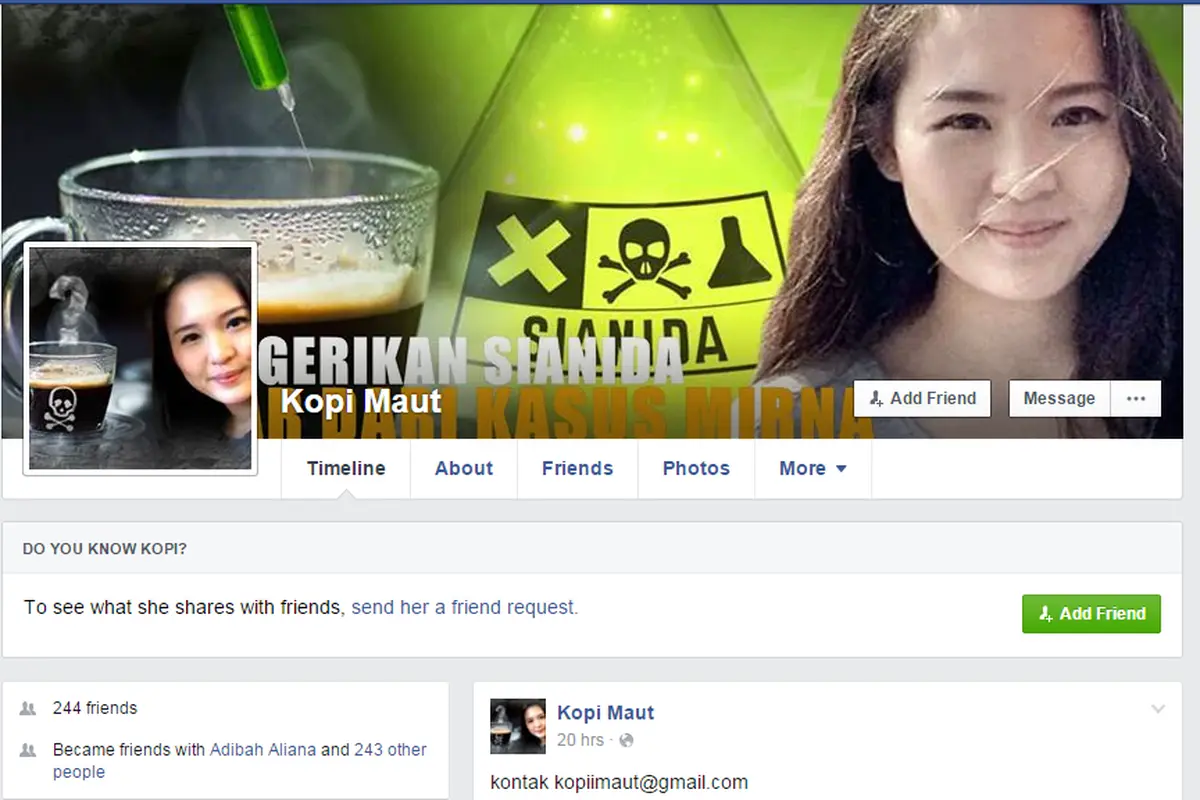 Lanjutan Kasus Mirna! Polisi Bikin Hotline “Kopi Maut”