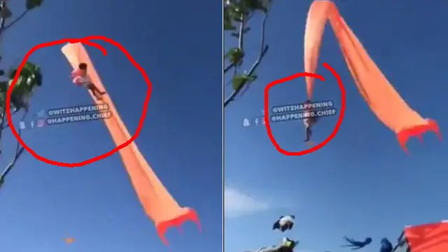 Viral Detik-Detik Bocah 3 Tahun Terbawa Layang-Layang ke Udara