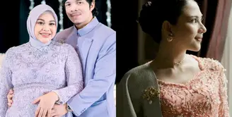 Saat gelar Mitoni untuk anak keduanya, Aurel Aurel memilih kebaya modern model peplum berwarna lilac lansiran jenama Anggi Asmara. [@bagusjepret]