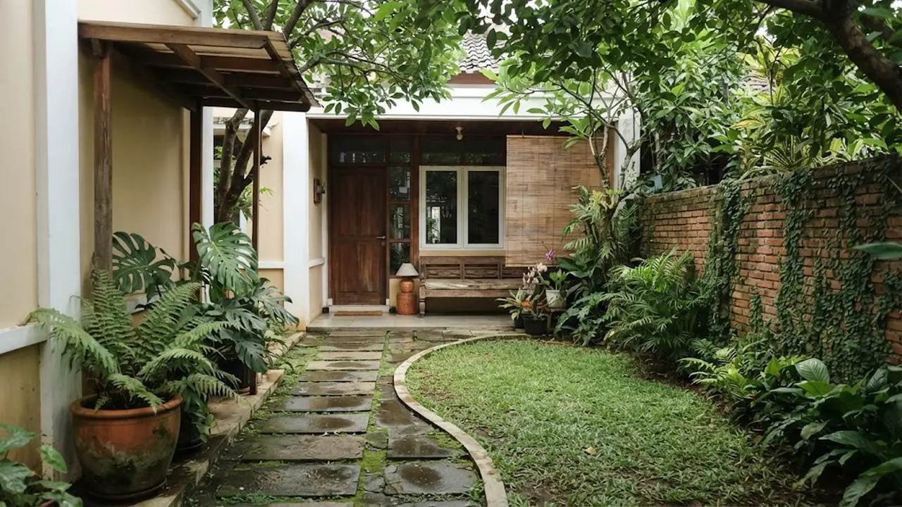 Halaman Rumah Kecil yang Terasa Sejuk