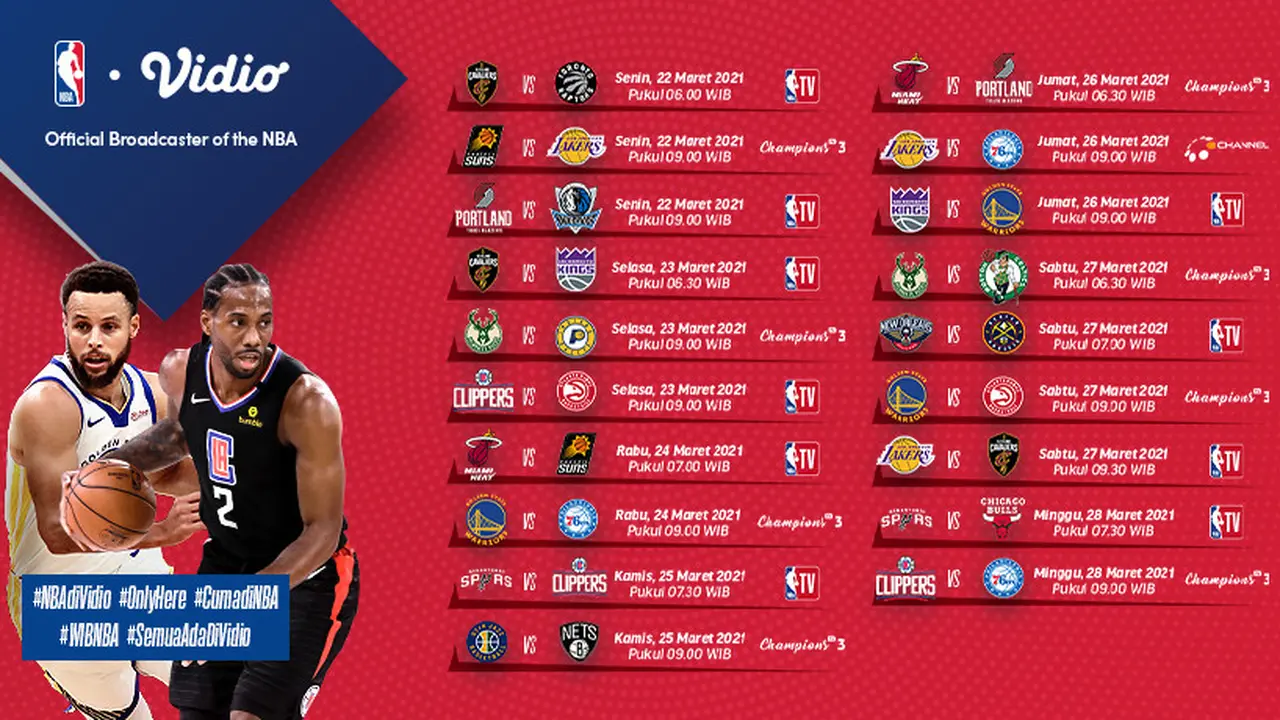 Jadwal NBA 2020/2021 pekan ke-14