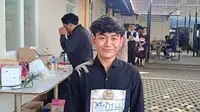 Salah satu peserta audisi Dangdut Academy 7 atau DA7 di Jakarta, Rafly Fadli, semringah setelah dinyatakan lolos tahap satu dan melaju ke fase selanjutnya.