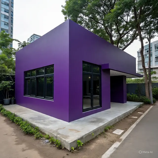 Desain Rumah Sederhana Warna Ungu