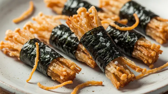Resep Jamur Enoki Nori Crispy (AI Generated)