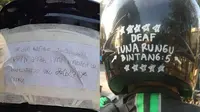 6 Tulisan di Helm Ojek Online Ini Penuh Makna, Bikin Haru (Sumber: Instagram/