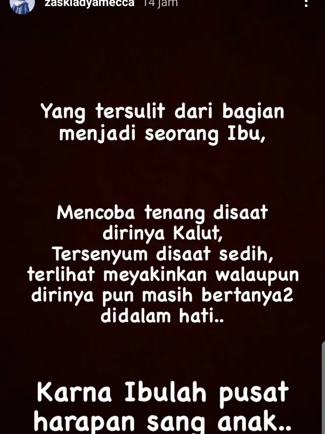 Unggahan Zaskia Adya Mecca. (Foto: Instagram @zaskiadyamecca)