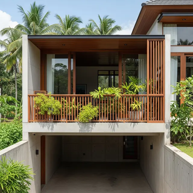 Model Balkon di Atas Garasi Rumah Minimalis