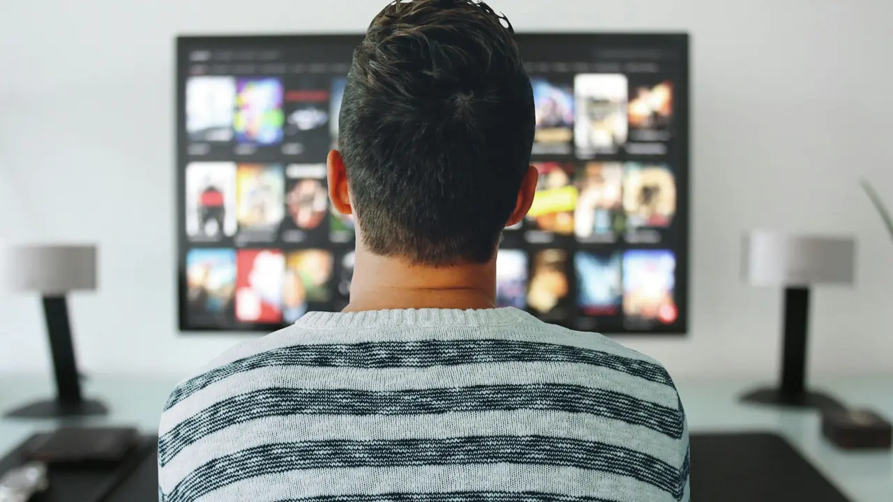 Ilustrasi Netflix, Menonton TV, Menonton Video