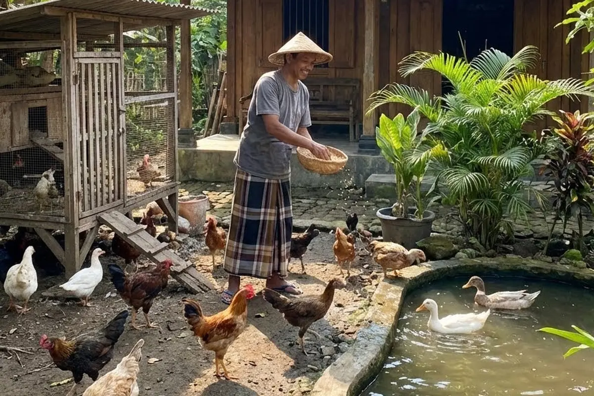Beternak ayam dan bebek di rumah