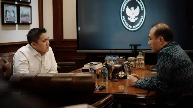 Sekretaris Kabinet (Seskab) Teddy Indra Wijaya bertemu CEO GoTo, Hans Patuwo, di Kantor Sekretariat Kabinet, Jakarta, Jumat 22 Mei 2026. (Dok. Instagram Sekretariat Kabinet)