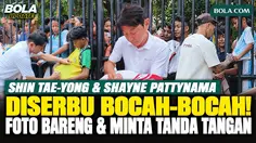 Momen Haru Bocah-Bocah Bertemu Shin Tae-yong dan Shayne Pattynama, Minta Foto hingga Tanda Tangan