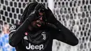 Pemain muda milik Juventus, Moise Kean tercatat telah tampil sebanyak lima kali saat Liga Champions 2021/2022. Selama fase grup, pemuda 21 tahun tersebut berhasil membukukan satu gol untuk Si Nyonya Tua. (AFP/Marco Bertorello)
