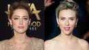 Amber Heard dan Scarlett Johansson. Istri dari aktor dunia Johnny Depp rupanya memiliki kemiripan dengan aktris pemeran 'Avengers' tersebut. Keduanya pun terlihat sangat cantik. (AFP/Bintang.com)