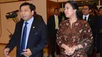 Ketua DPR-RI Setya Novanto (kiri) didampingi Wakil Ketua DPR Fadli Zon (tengah) berjalan bersama Menko Pembangunan Manusia dan Kebudayaan Puan Maharani sebelum rapat antara DPR dengan empat menko di Jakarta, Selasa (3/1). (Liputan6.com/Andrian M Tunay)