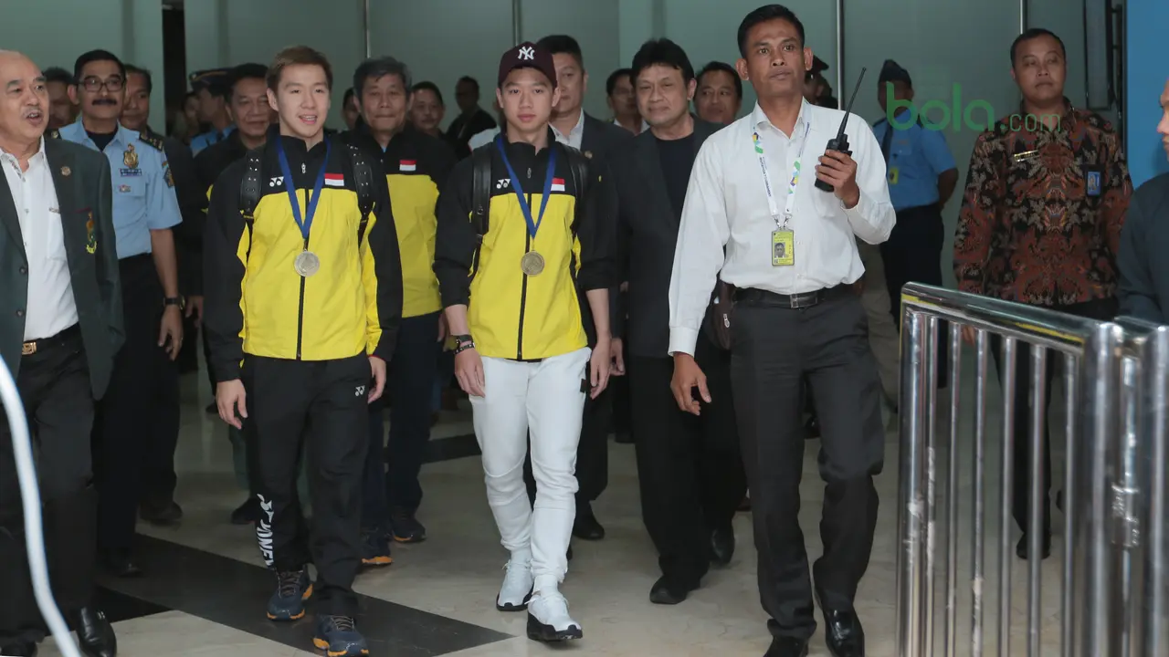 Kevin Sanjaya, Marcus Gideon, Menpora Imam Nahrawi, Bulutangkis Indonesia, Bola.com