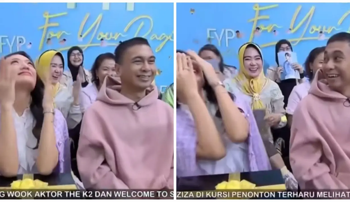 Ibu dua anak itu langsung menangis terharu begitu melihat aktor idolanya masuk ke dalam studio. Ekspresi Raditya Dika pun seketika mencuri perhatian, dia seakan tertohok melihat sang istri yang duduk tepat di sampingnya menangis. (Foto: Instagram/ anissaaziza)
