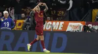 Di babak kedua, Roma menggandakan keunggulan pada menit ke-56 lewat gol Lorenzo Pellegrini. (AP Photo/Andrew Medichini)