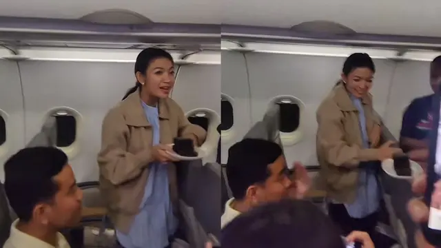 Lagi tidur, Selvi Ananda dapat kejutan ulang tahun dari tim sukses Prabowo-Gibran saat di pesawat