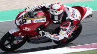 Pembalap Honda Team Asia, Andi Farid Izdihar, saat melakukan latihan bebas Moto 3 Qatar di Sirkuit Losail, Jumat (26/3/2021) (Dok. Honda Team Asia)