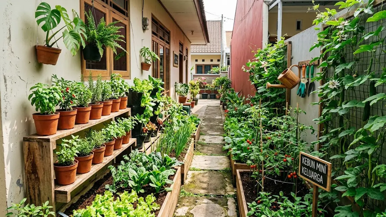 Cara Mengubah Lahan Sempit Samping Rumah Menjadi Kebun Mini/AI Generated